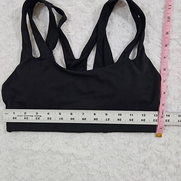 Athleta Asana Bra A-C black criss cross small sports bra Gym Workout Yoga - Picture 2 of 4
